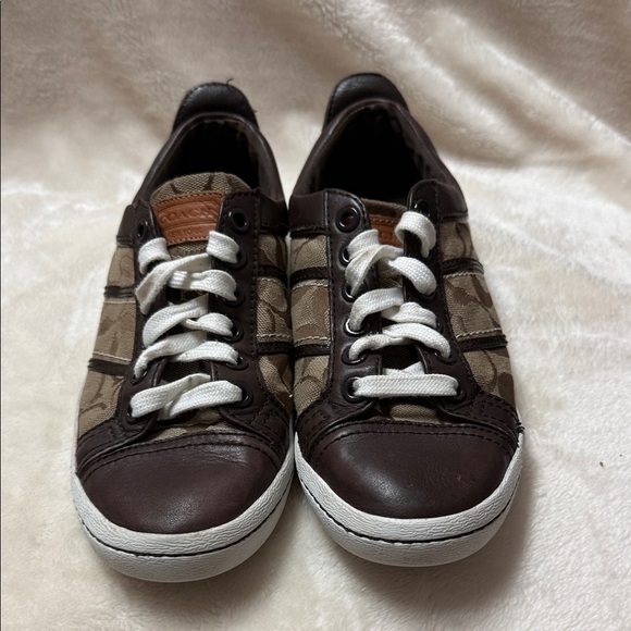 Coach Dark Brown and Tan Casual Sneakers - Picture 1 of 11